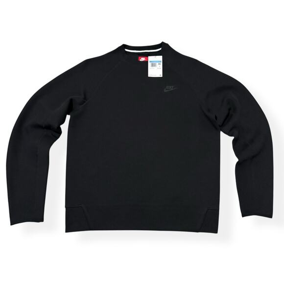 Nike Sportswear Tech Fleece Black Crew Sweatshirt FB7916-010 Men’s Size Medium - Picture 6 of 6